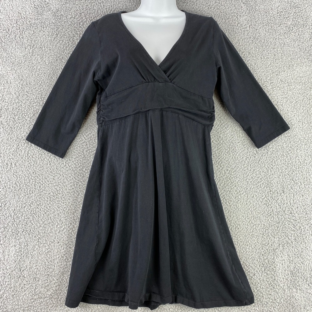 Patagonia Dress Women's Large Margot Black Knit Organic Cotton Blend Stretch - Picture 2 of 8